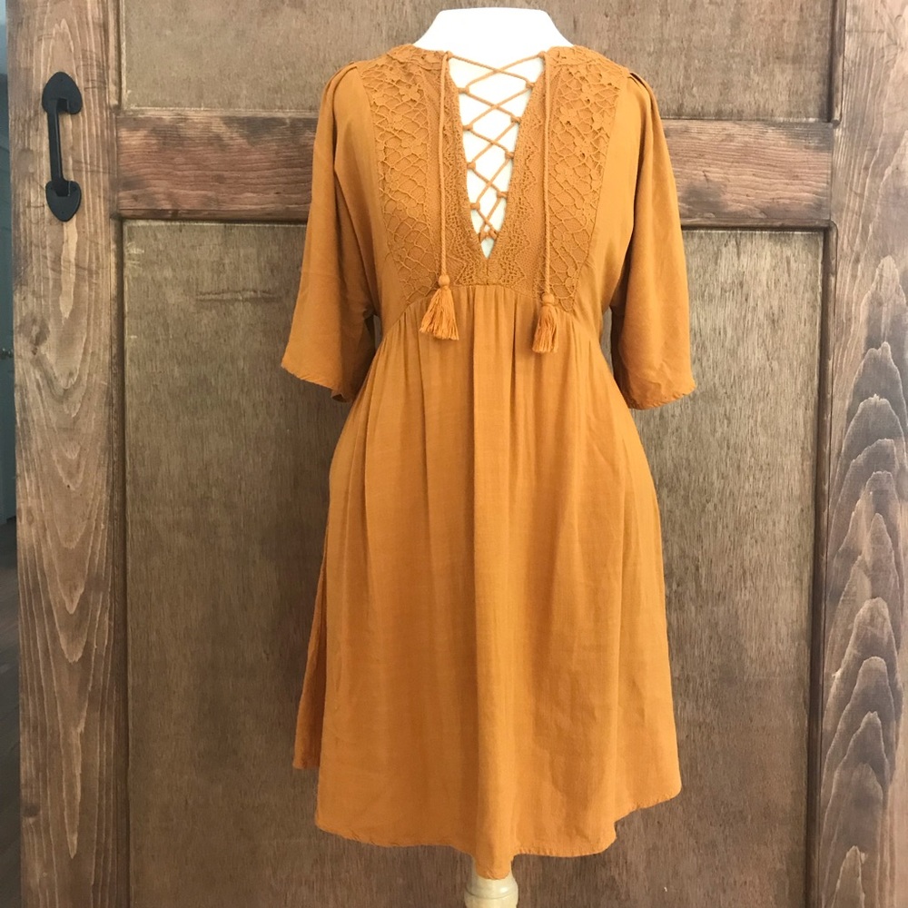 Tie front boho dress